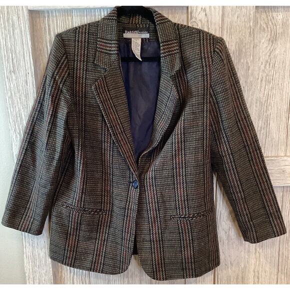 Women's RADCLIFFE By Sag Harbor Multi Color Patterned Blazer Size 12P - Picture 2 of 6